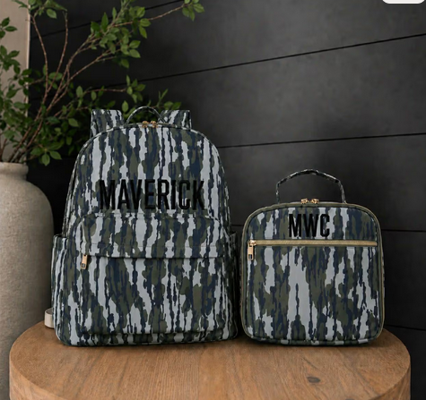 Personalized Camo Backpack & Lunchbox Set